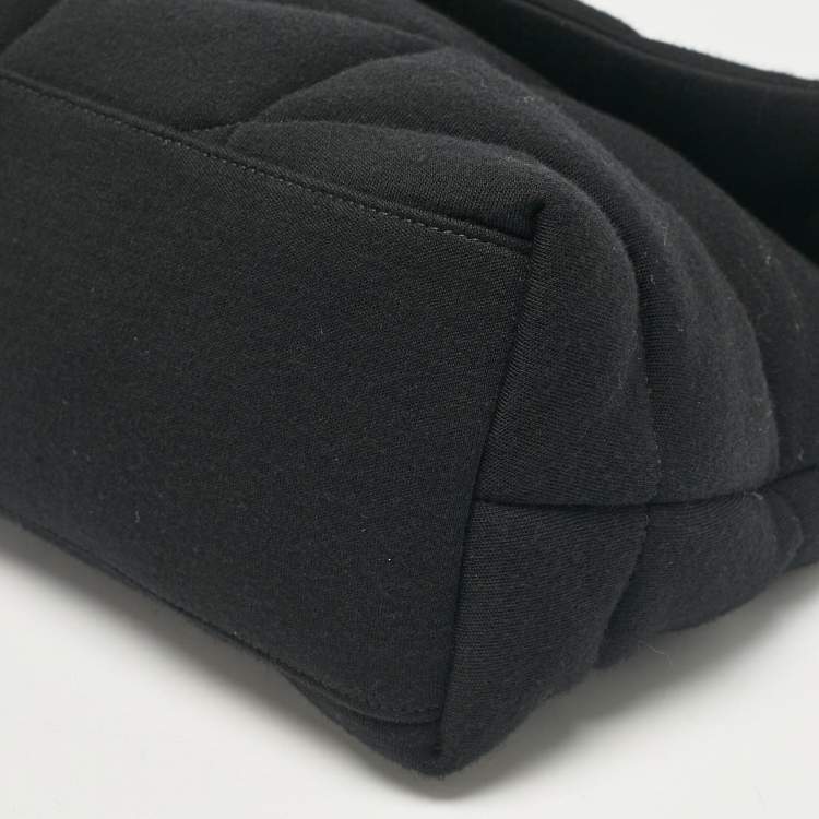 Pre Owned Saint Laurent Black Quilted Fabric Medium Loulou Puffer Shoulder Bag