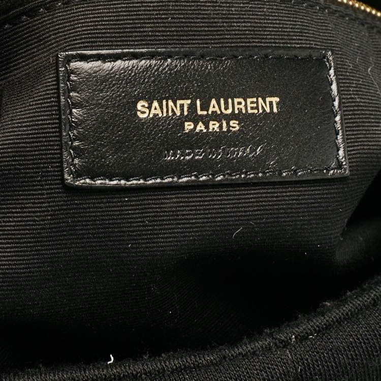 Pre Owned Saint Laurent Black Quilted Fabric Medium Loulou Puffer Shoulder Bag