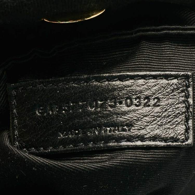 Pre Owned Saint Laurent Black Quilted Fabric Medium Loulou Puffer Shoulder Bag