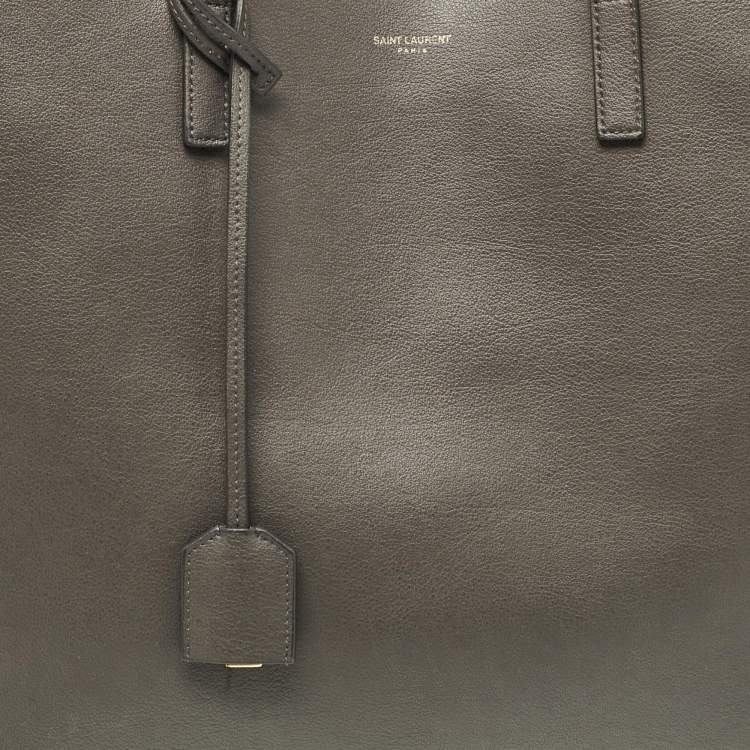 Pre Owned Saint Laurent Grey Leather East West Tote