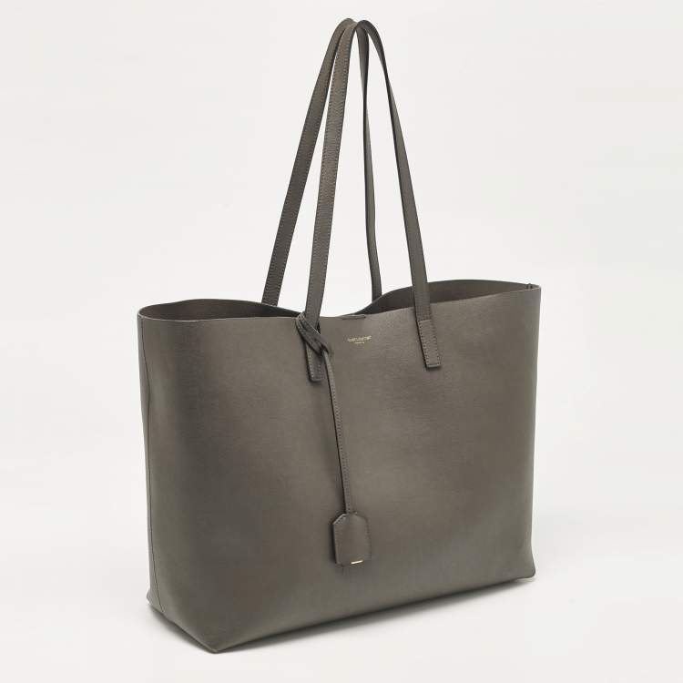 Pre Owned Saint Laurent Grey Leather East West Tote