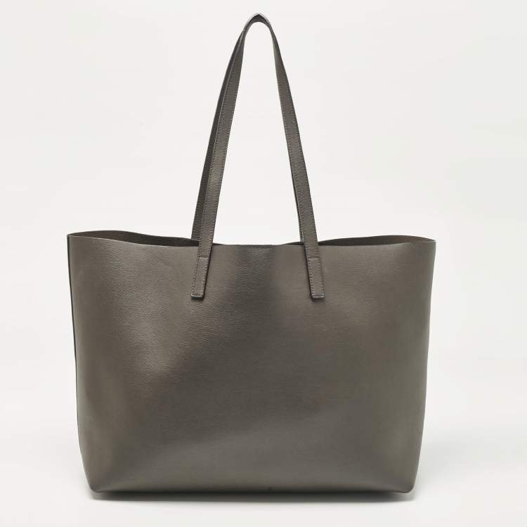 Pre Owned Saint Laurent Grey Leather East West Tote