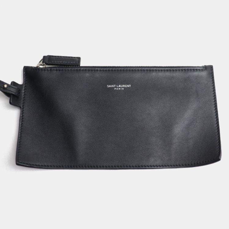 Pre Owned Saint Laurent Paris Black/White Canvas Rive Gauche Tote Bag