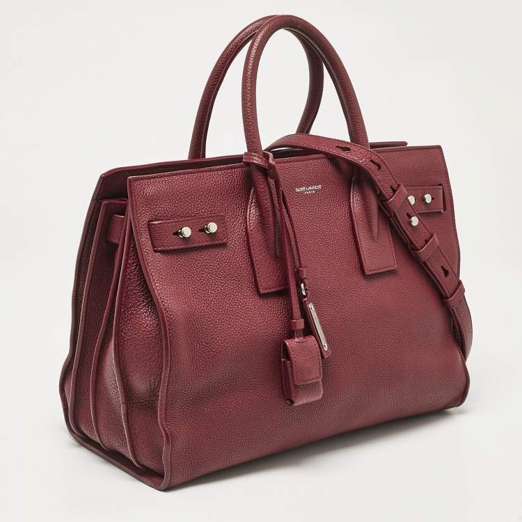 Pre Owned Saint Laurent Red Leather Small Classic Sac De Jour Tote