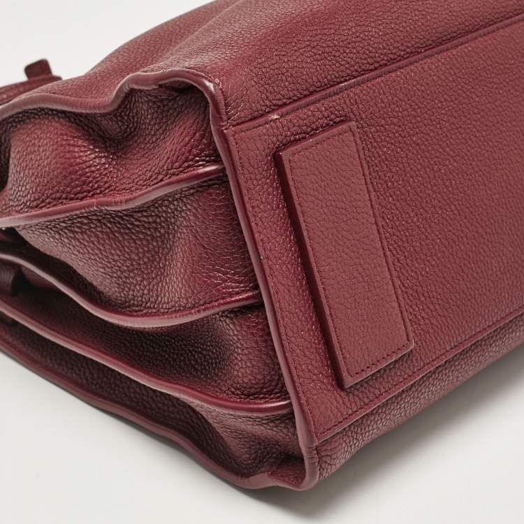 Pre Owned Saint Laurent Red Leather Small Classic Sac De Jour Tote