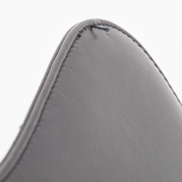 Pre Owned Saint Laurent Black Leather Logo Flap Shoulder Bag