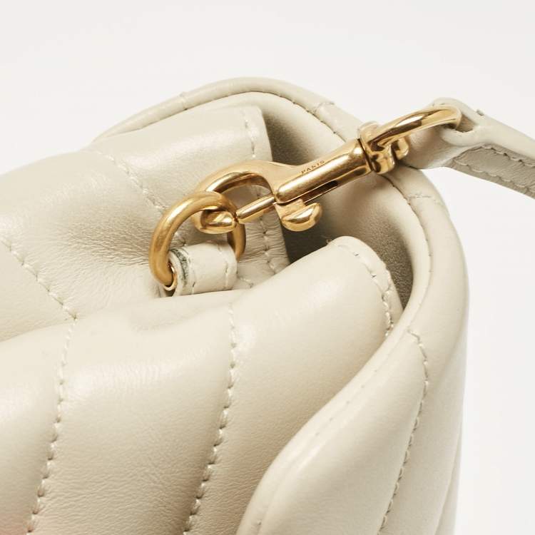 مملوكة مسبقًا Saint Laurent Off White Matelassé Leather Toy Loulou Crossbody Bag