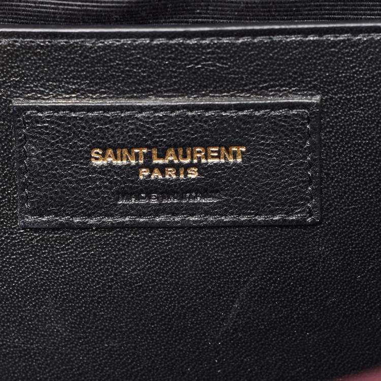 Pre Owned Saint Laurent Burgundy Leather Small Envelope Shoulder Bag
