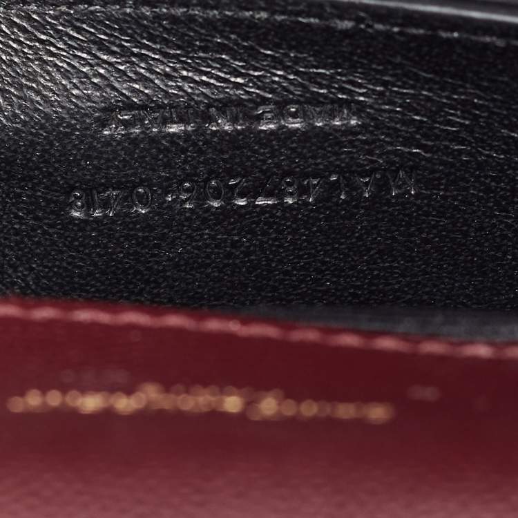 Pre Owned Saint Laurent Burgundy Leather Small Envelope Shoulder Bag