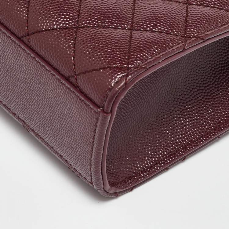 Pre Owned Saint Laurent Burgundy Leather Small Envelope Shoulder Bag