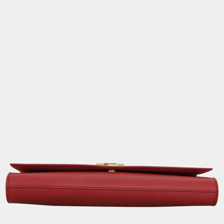 مملوكة مسبقًا Saint Laurent Paris Red Leather Y Chyc Clutch Bag