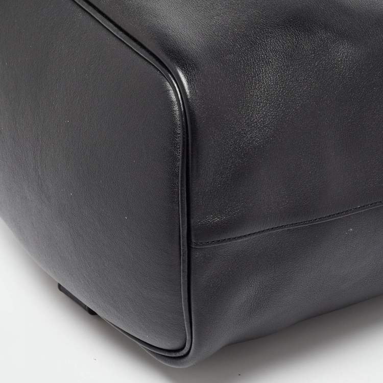 Pre Owned Saint Laurent Black Leather Emmanuelle Bucket Bag