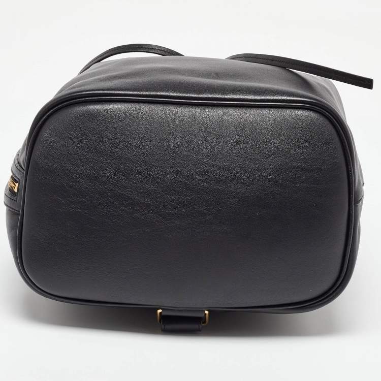 Pre Owned Saint Laurent Black Leather Emmanuelle Bucket Bag