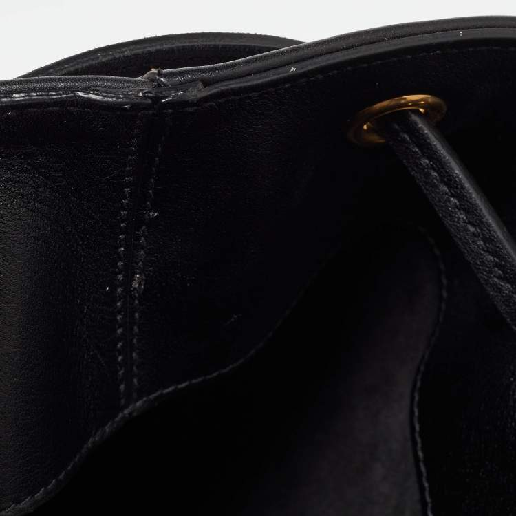 Pre Owned Saint Laurent Black Leather Emmanuelle Bucket Bag