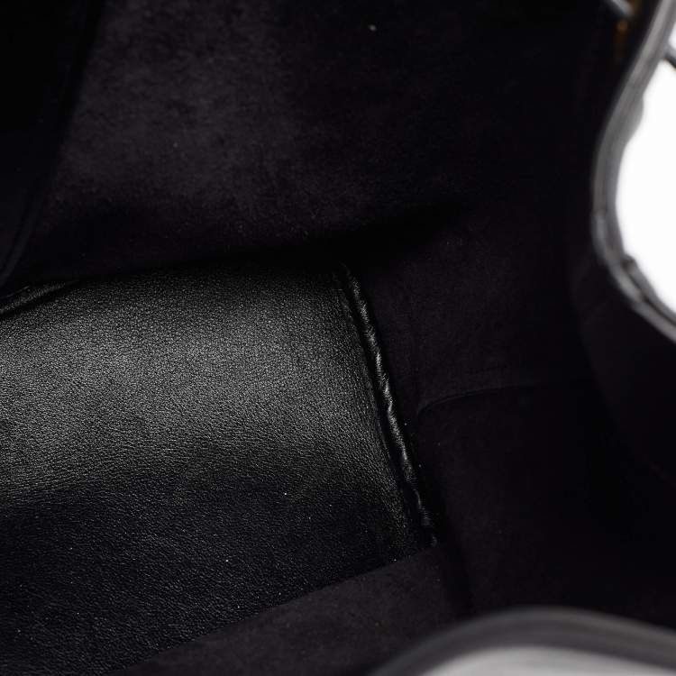 Pre Owned Saint Laurent Black Leather Emmanuelle Bucket Bag