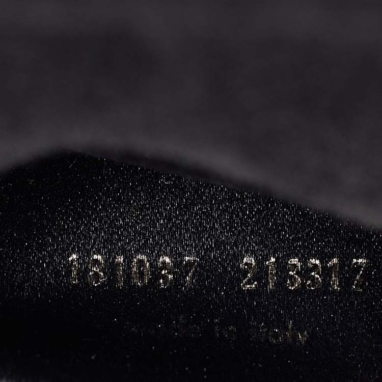 Pre Owned Saint Laurent Black Lizard Embossed Patent Leather Muse Clutch