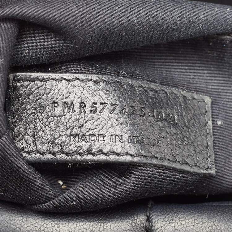Pre Owned Saint Laurent Black Puffer Leather Medium Loulou Shoulder Bag