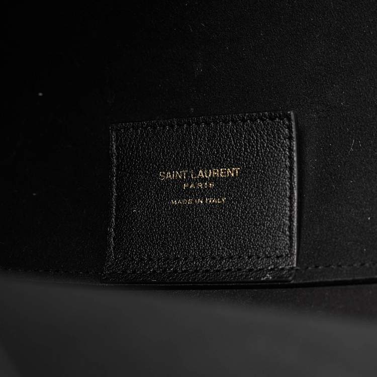 Pre Owned Saint Laurent Black Leather Large East West Shopper Tote