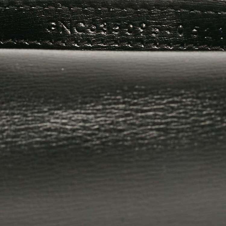 Pre Owned Saint Laurent Black Leather Cassandre Phone Holder Crossbody Bag