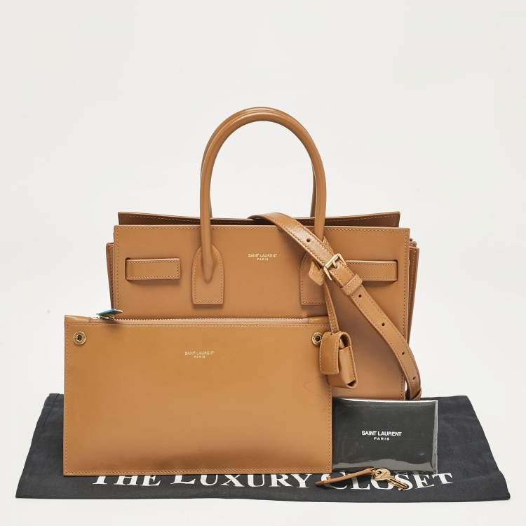 Pre Owned Saint Laurent Brown Leather Baby Classic Sac De Jour Tote