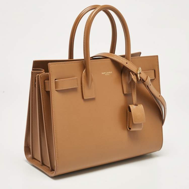 Pre Owned Saint Laurent Brown Leather Baby Classic Sac De Jour Tote