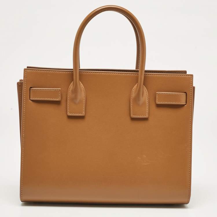 Pre Owned Saint Laurent Brown Leather Baby Classic Sac De Jour Tote