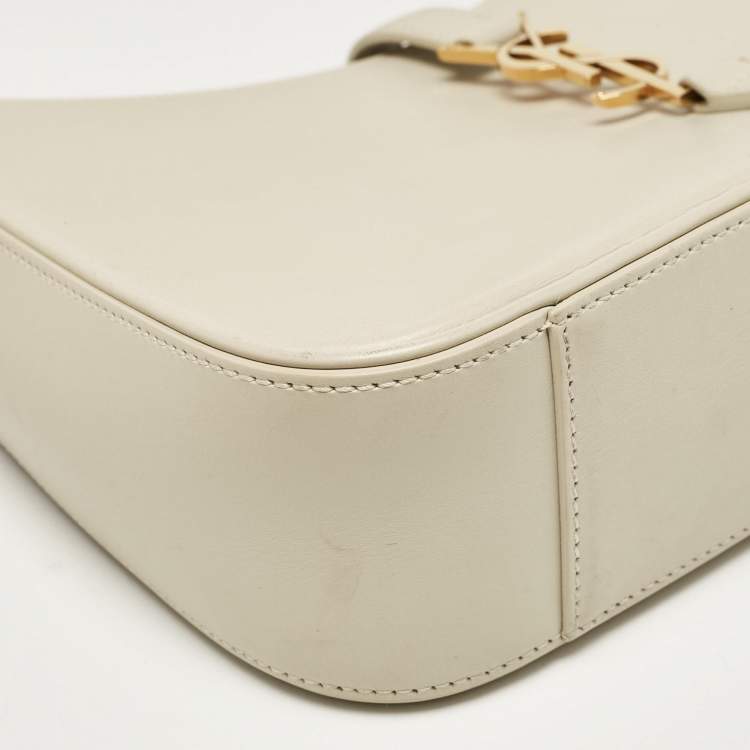 Pre Owned Saint Laurent Off White Leather LE 5 À 7 Shoulder Bag