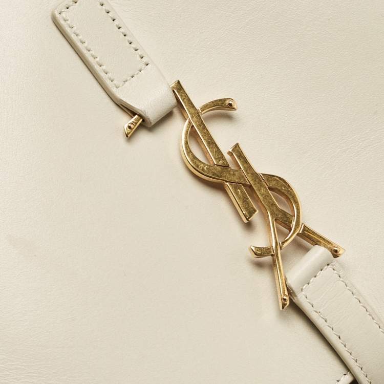 Pre Owned Saint Laurent Off White Leather LE 5 À 7 Shoulder Bag