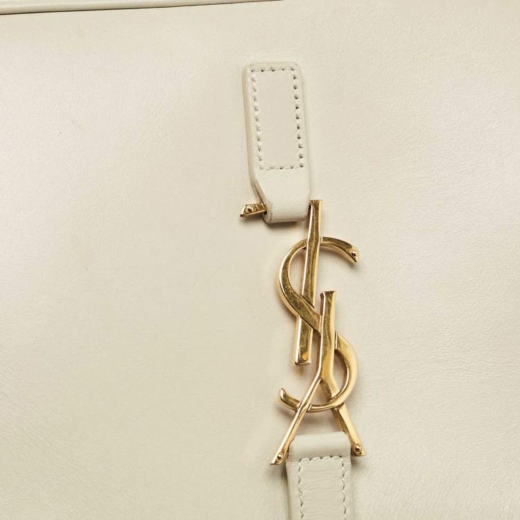 Pre Owned Saint Laurent Off White Leather LE 5 À 7 Shoulder Bag