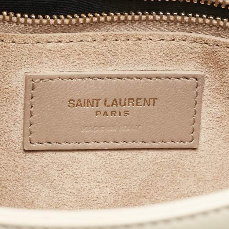 Pre Owned Saint Laurent Off White Leather LE 5 À 7 Shoulder Bag