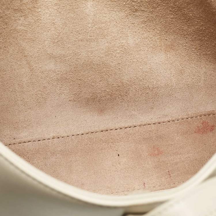 Pre Owned Saint Laurent Off White Leather LE 5 À 7 Shoulder Bag