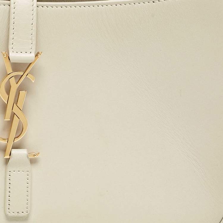 Pre Owned Saint Laurent Off White Leather LE 5 À 7 Shoulder Bag