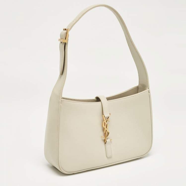 Pre Owned Saint Laurent Off White Leather LE 5 À 7 Shoulder Bag