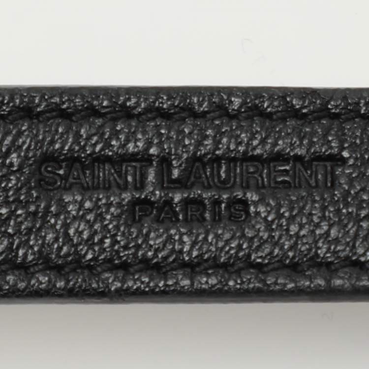 Pre Owned Saint Laurent Black Chevron Quilted Leather Medium College Top Handle Bag