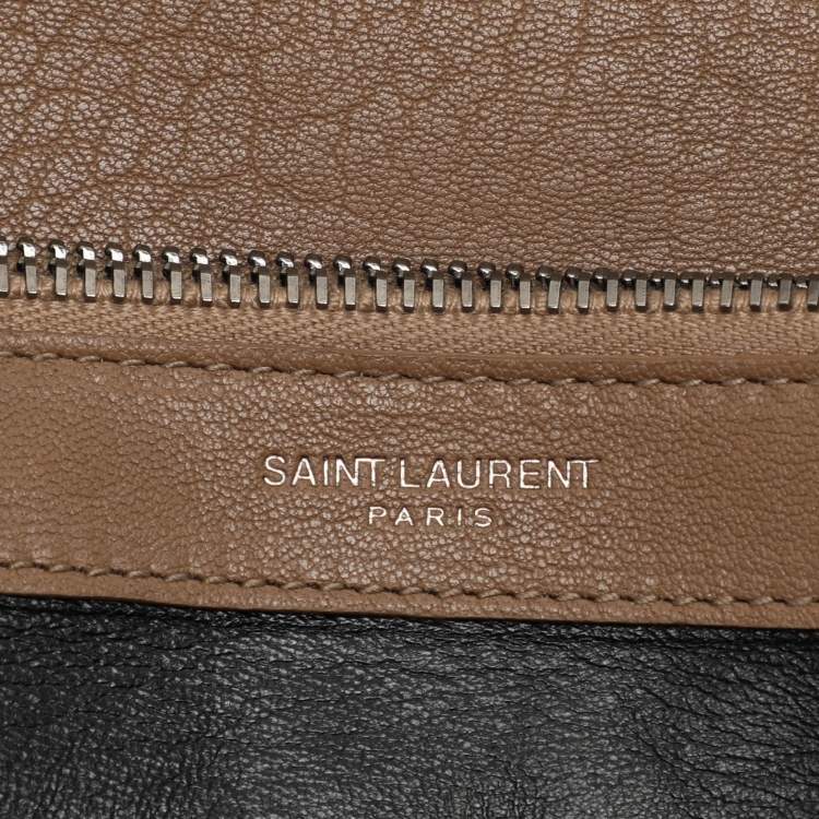 Pre Owned Saint Laurent Beige Matelassé Leather Large College Top Handle Bag