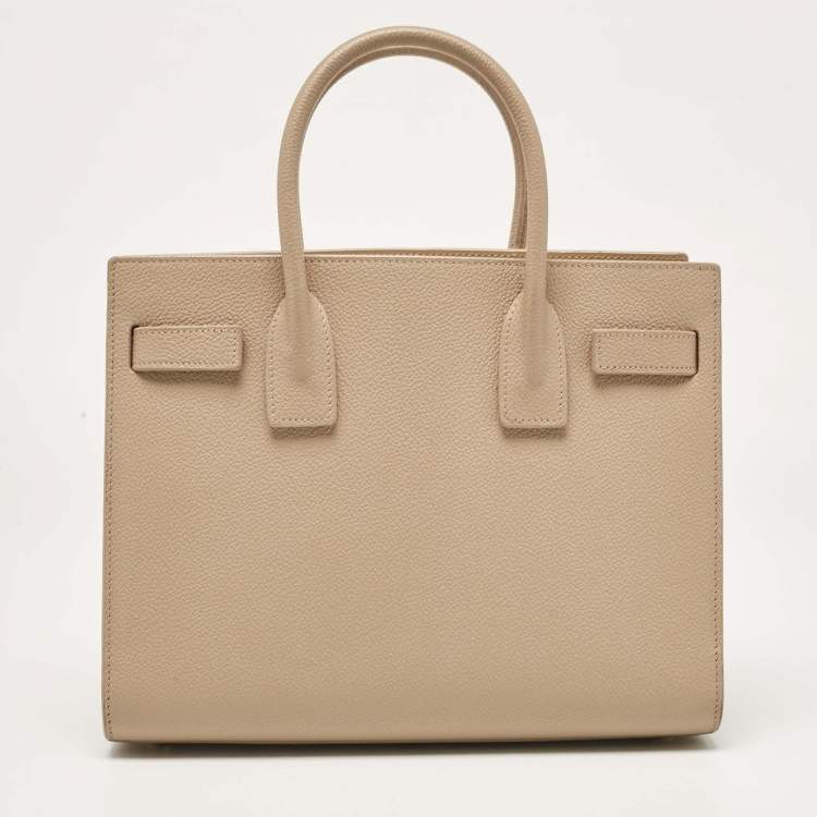 Pre Owned Saint Laurent Beige Leather Baby Classic Sac De Jour Tote