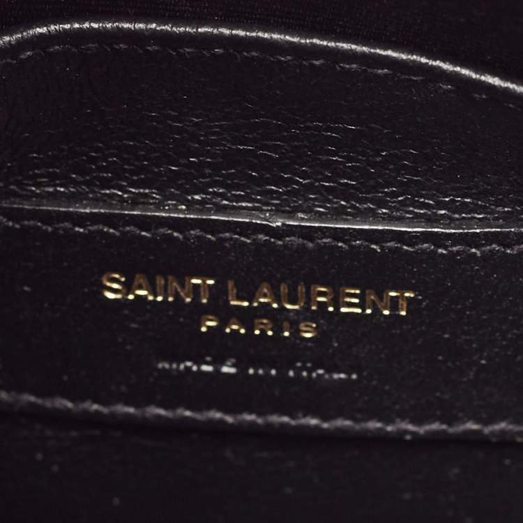 مملوكة مسبقًا Saint Laurent Black/Beige Leather and Bamboo Woven Nano Sac De Jour Tote