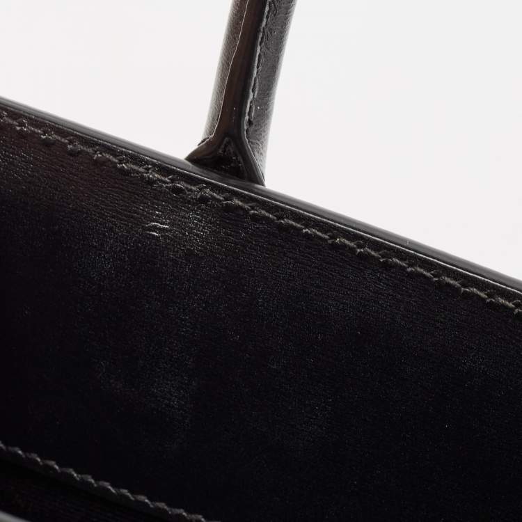 مملوكة مسبقًا Saint Laurent Black/Beige Leather and Bamboo Woven Nano Sac De Jour Tote