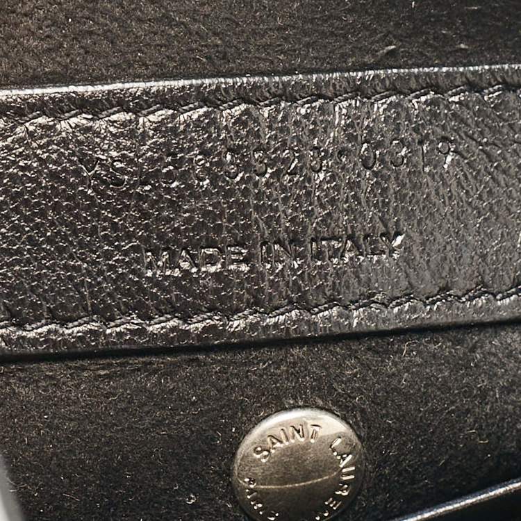 Pre Owned Saint Laurent Black Leather Teddy Drawstring Shoulder Bag