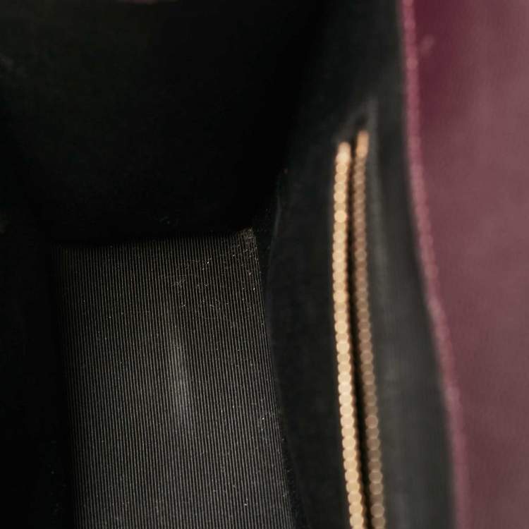 Pre Owned Saint Laurent Burgundy Chevron Leather Large Monogram Envelope Shoulder Bag