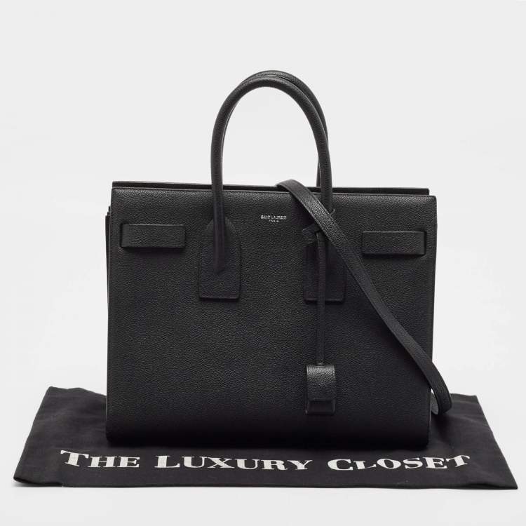 Pre Owned Saint Laurent Black Leather Small Classic Sac De Jour Tote