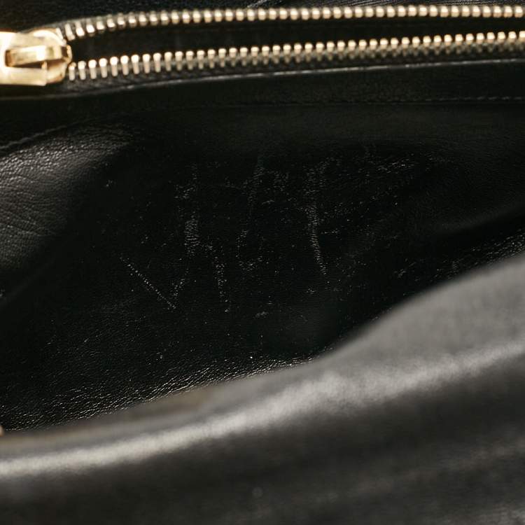 Pre Owned Saint Laurent Black Matelassé Leather Large College Top Handle Bag