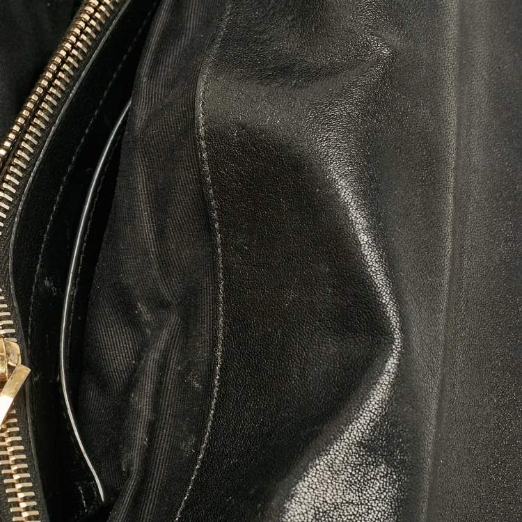 Pre Owned Saint Laurent Black Matelassé Leather Large College Top Handle Bag
