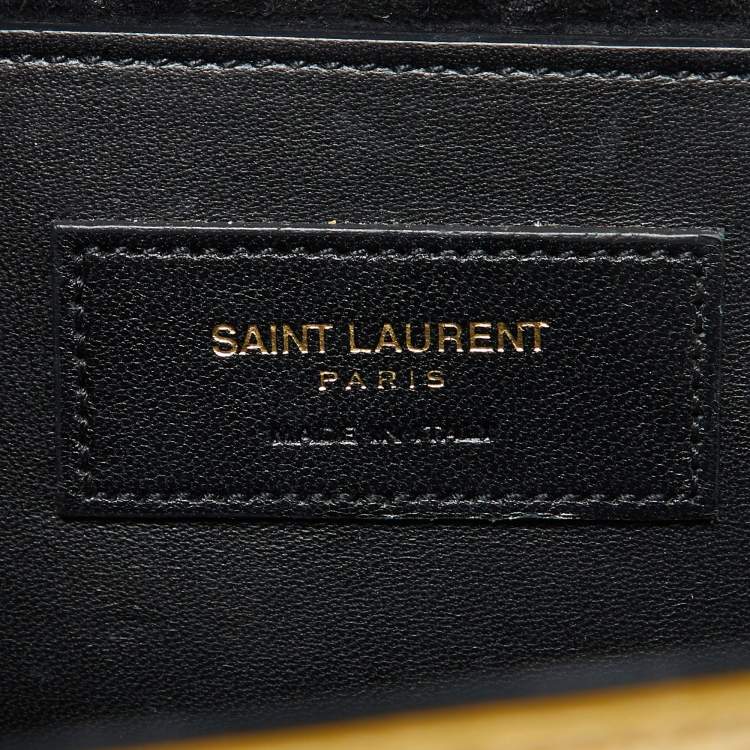 Pre Owned Saint Laurent Gold Snakeskin Medium Kate Tassel Crossbody Bag