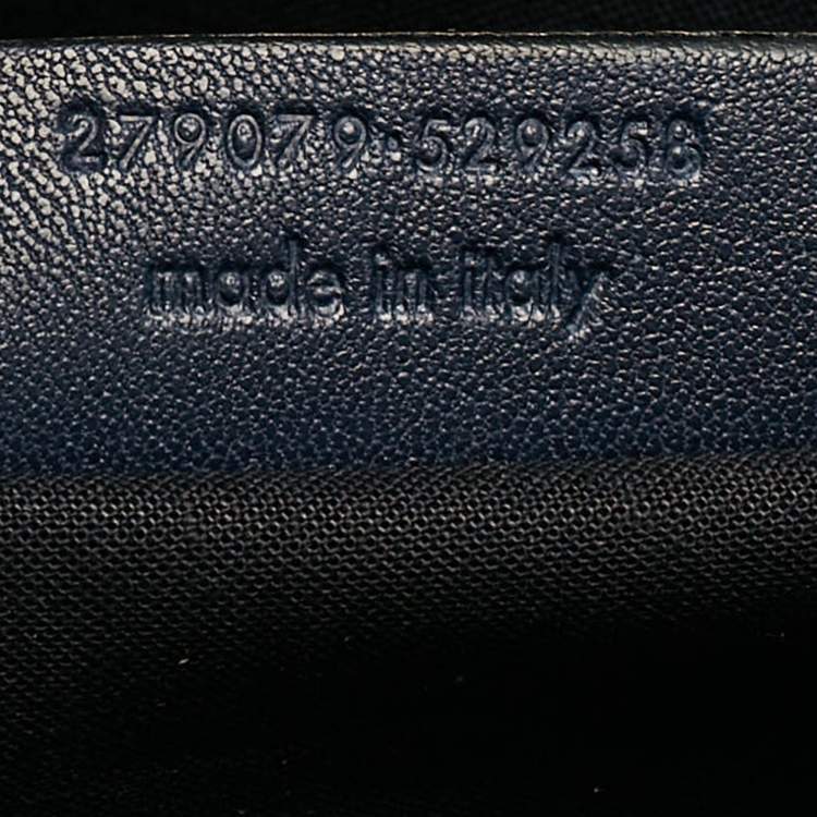 Pre Owned Saint Laurent Navy Blue Leather Medium Cabas Chyc Tote