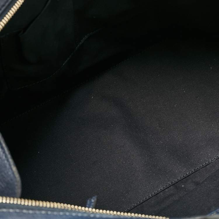 Pre Owned Saint Laurent Navy Blue Leather Medium Cabas Chyc Tote