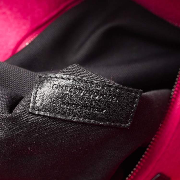 Pre Owned Saint Laurent Fuchsia Wool Large Rive Gauche Tote