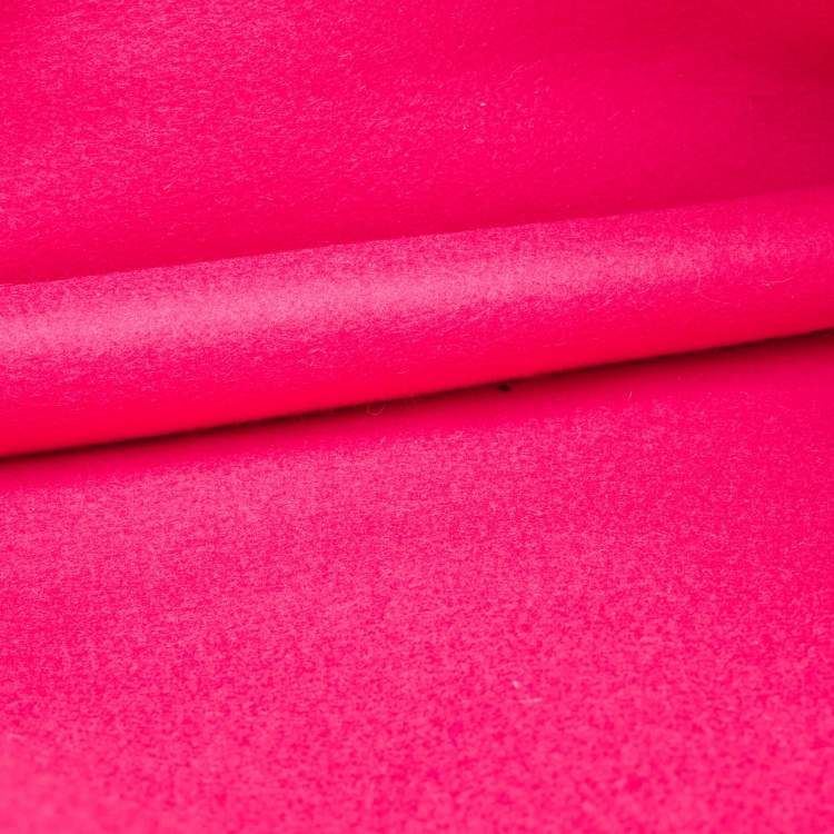 Pre Owned Saint Laurent Fuchsia Wool Large Rive Gauche Tote