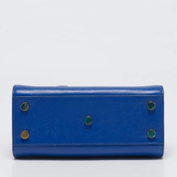 Pre Owned Saint Laurent Blue Leather Nano Classic Sac De Jour Tote