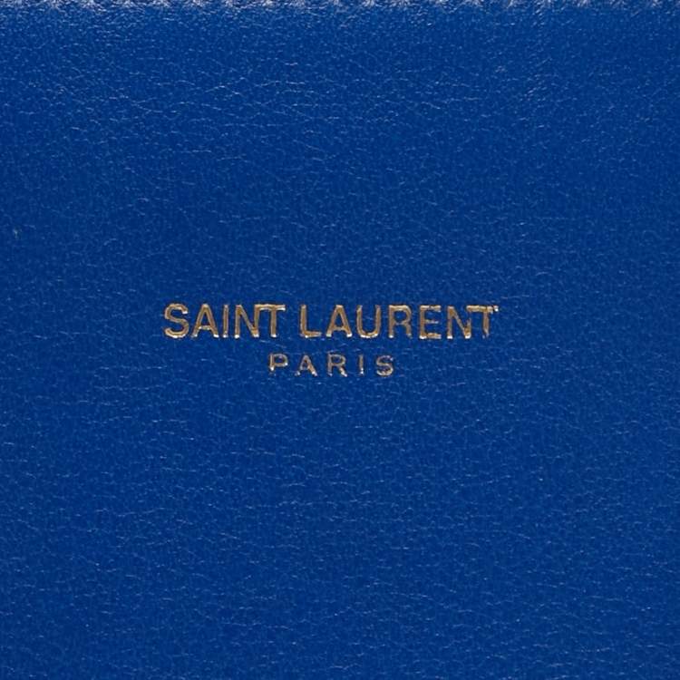 Pre Owned Saint Laurent Blue Leather Nano Classic Sac De Jour Tote
